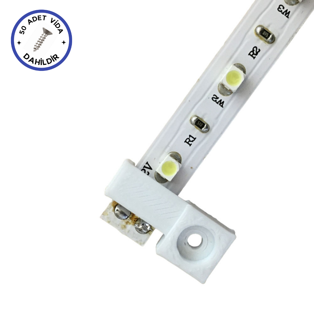 Şerit Led Tutucu - 50 Adet (Vidaları Dahil)