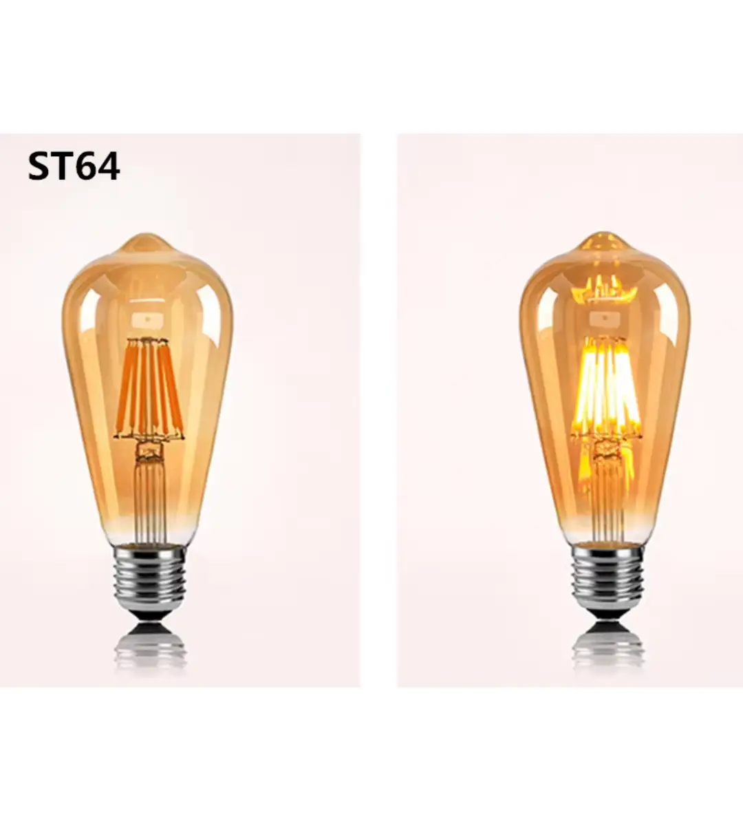 4W 500Lm Filament LED ST64 Rustik Ampul - Kırılmaz Gövde - Görsel 3